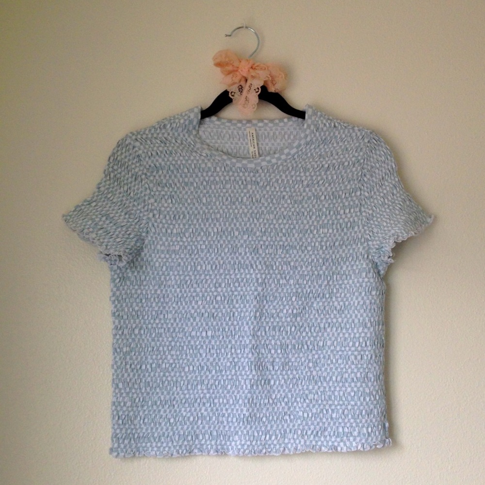 American Eagle Outfitters Light Blue Short Sleeve Top
